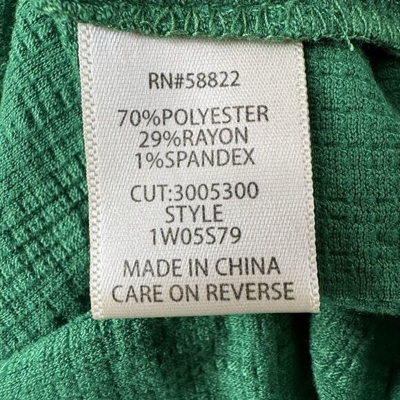 Max Studio Fancy Stitch Work Flutter Short Sleeve Amazon Green Top Size 2X NWT - Picture 11 of 12